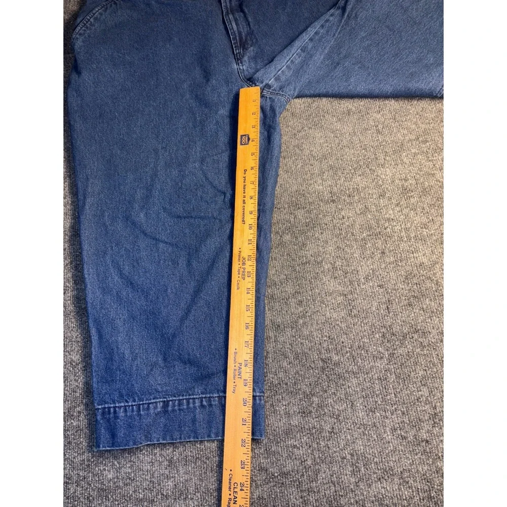St. John's Bay Cropped Jeans Womens 22W Blue Authentic Relaxed‎ Fit Ankle Slit